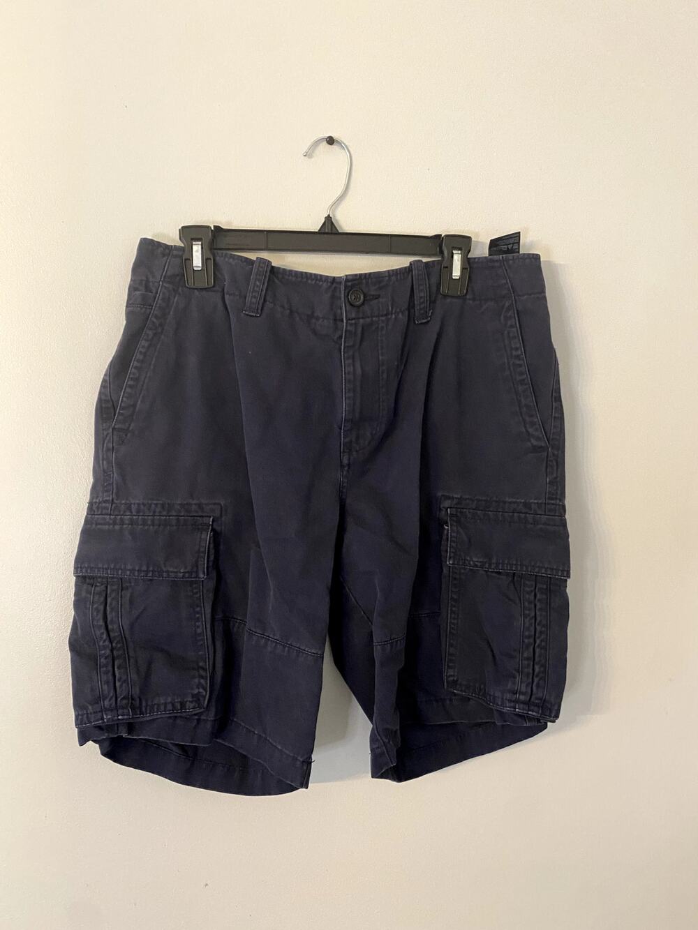 Tommy Hilfiger Cargo Shorts Men’s 34 Navy Blue Casual Cotton Flat Front y2K
